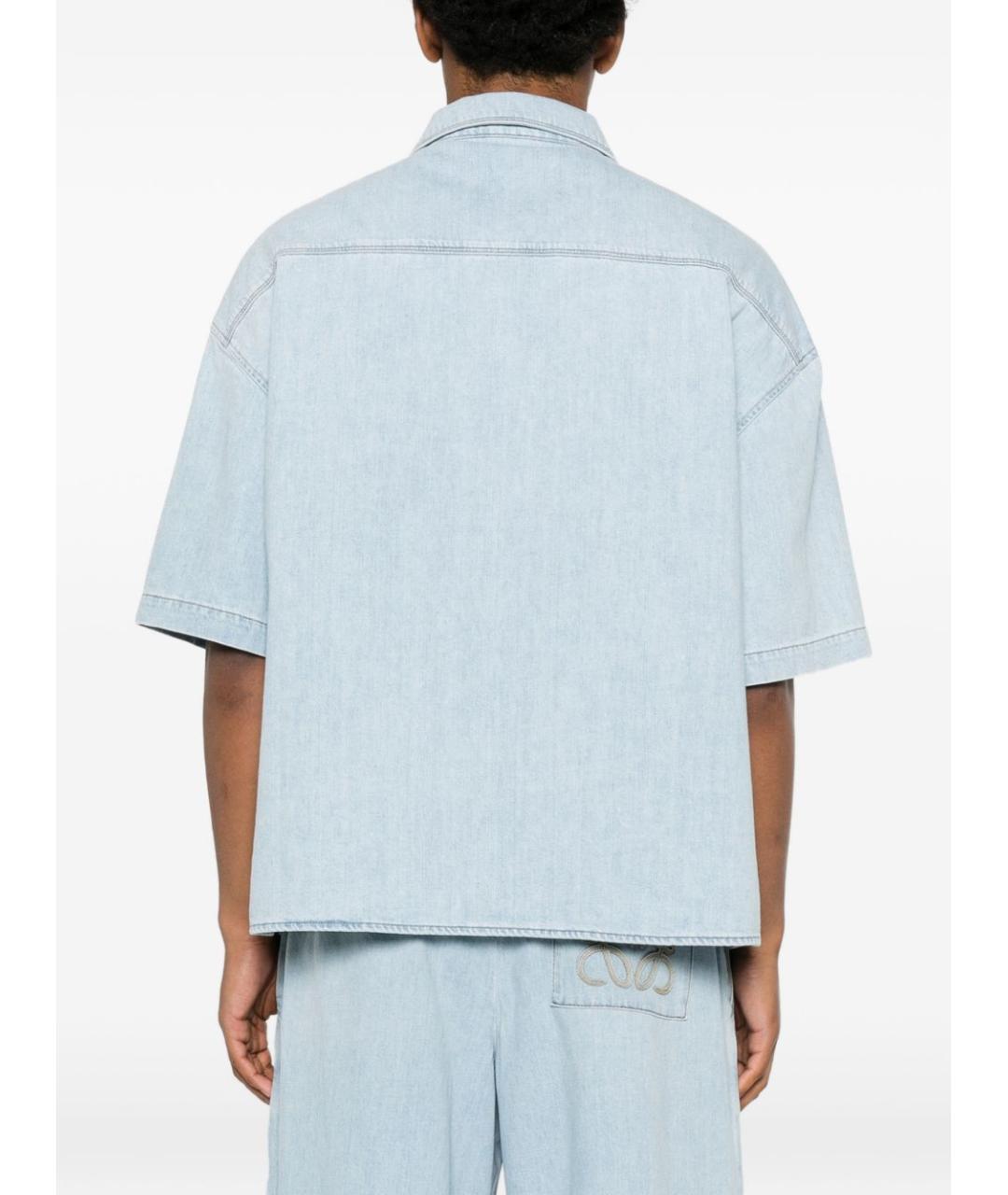 LOEWE Голубая хлопковая классическая рубашка, фото 2