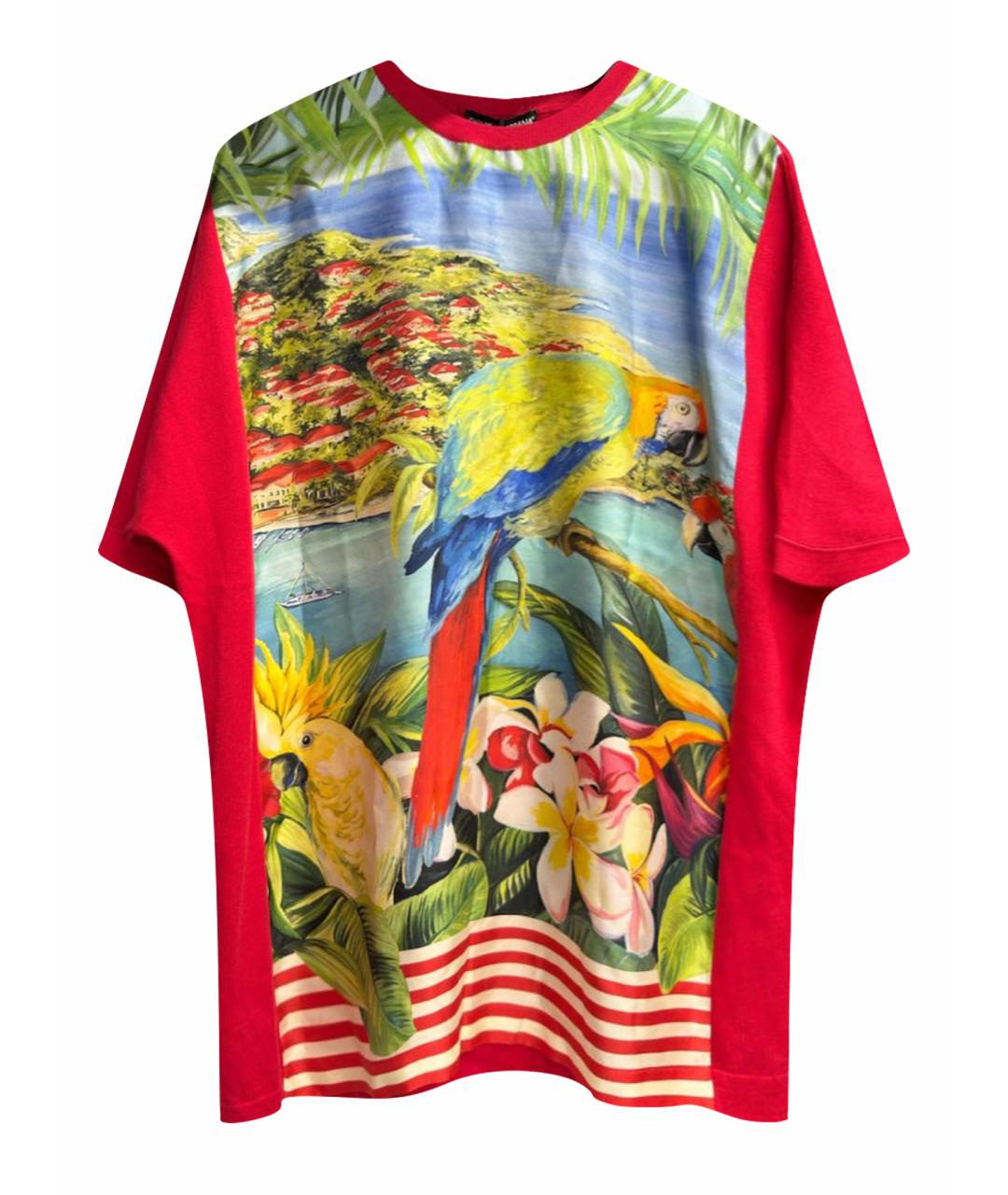 DOLCE&GABBANA Красная шелковая футболка, фото 1