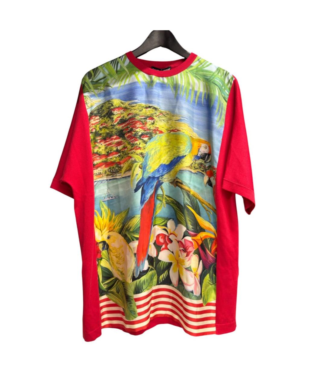 DOLCE&GABBANA Красная шелковая футболка, фото 6