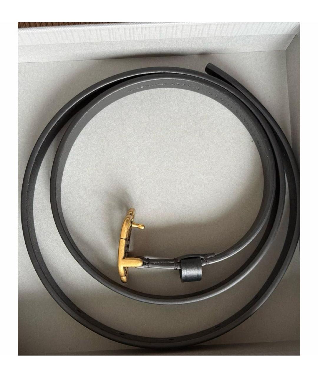 BALENCIAGA Черный кожаный ремень, фото 3