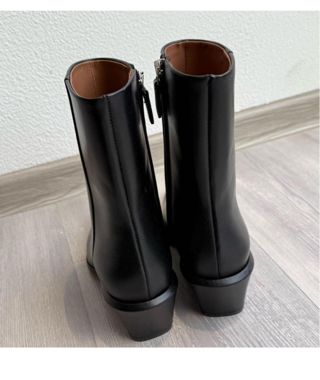 PARIS TEXAS Черные кожаные полусапоги, фото 4