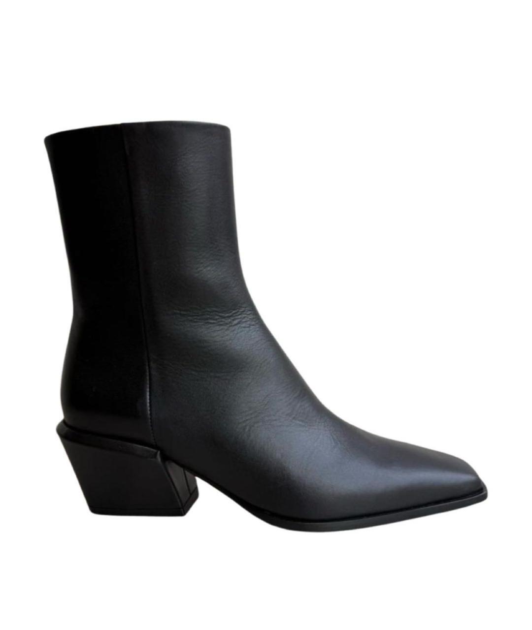 PARIS TEXAS Черные кожаные полусапоги, фото 8