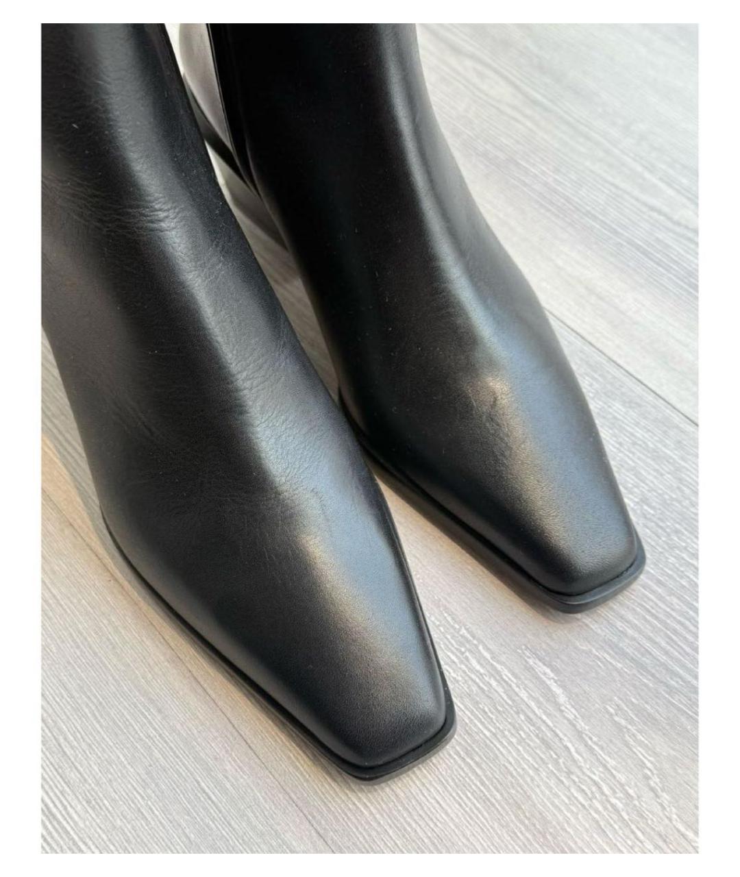 PARIS TEXAS Черные кожаные полусапоги, фото 3