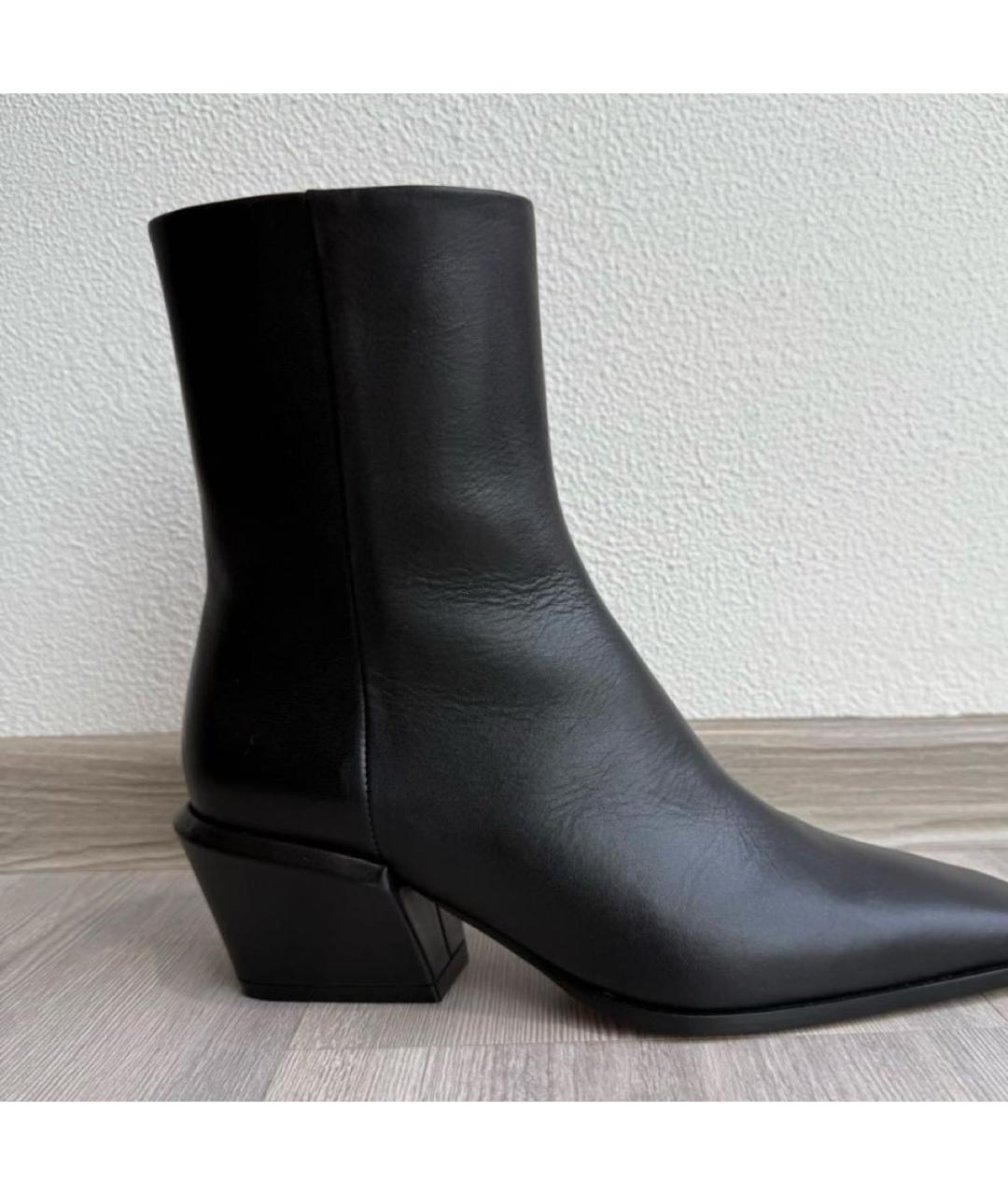 PARIS TEXAS Черные кожаные полусапоги, фото 7