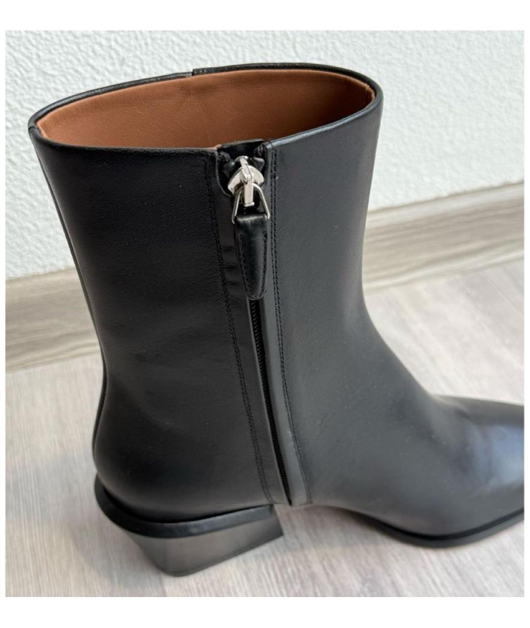 PARIS TEXAS Черные кожаные полусапоги, фото 6