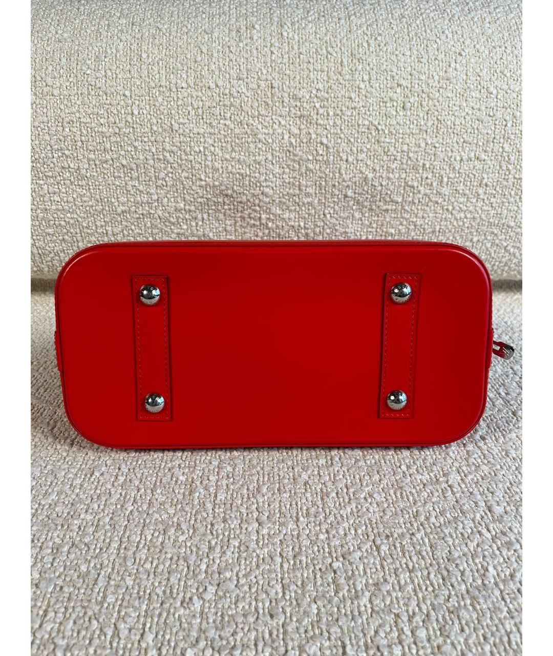 LOUIS VUITTON Красная кожаная сумка с короткими ручками, фото 7