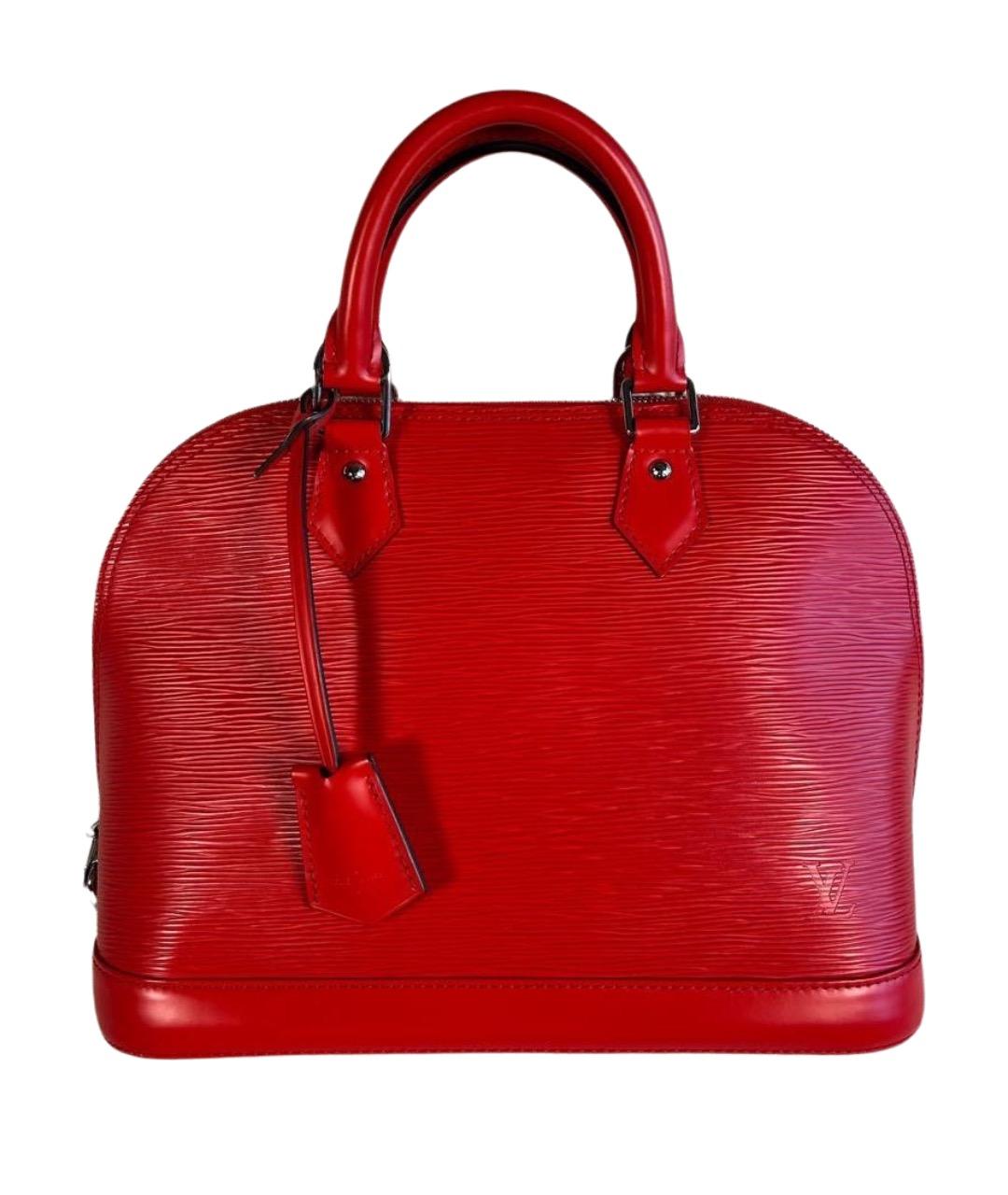 LOUIS VUITTON Красная кожаная сумка с короткими ручками, фото 1