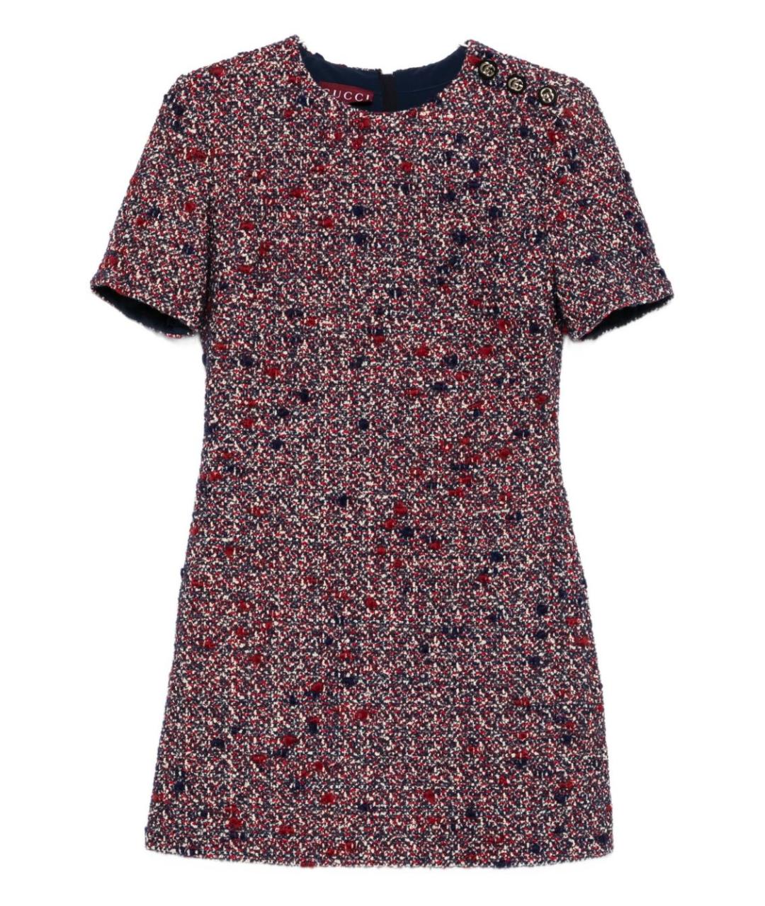 GUCCI Мульти шерстяное повседневное платье, фото 4