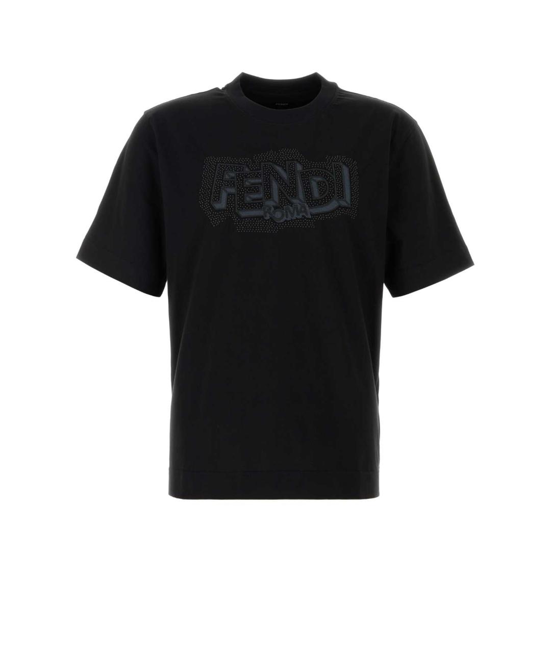 FENDI Черная хлопковая футболка, фото 1