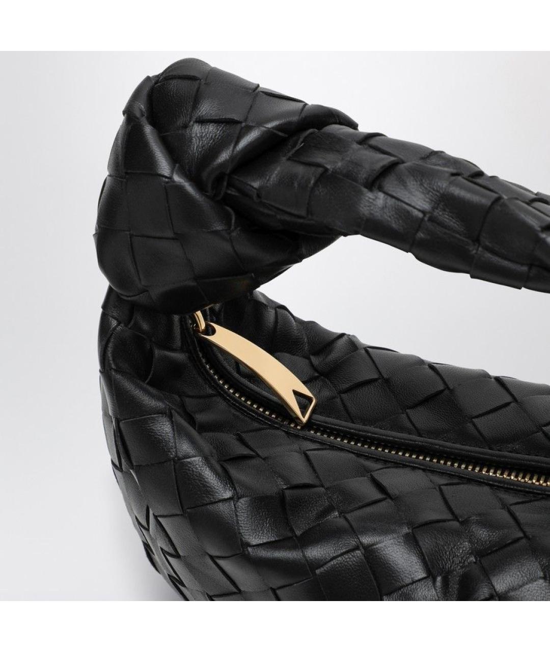 BOTTEGA VENETA Черная кожаная сумка через плечо, фото 5