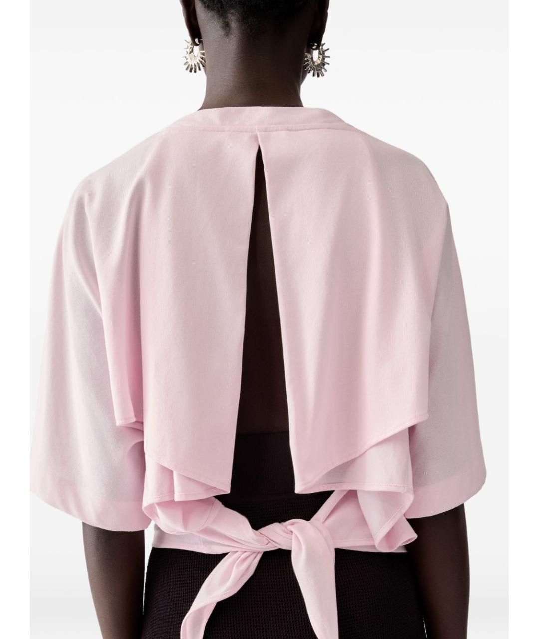 JACQUEMUS Розовая полиэстеровая футболка, фото 4