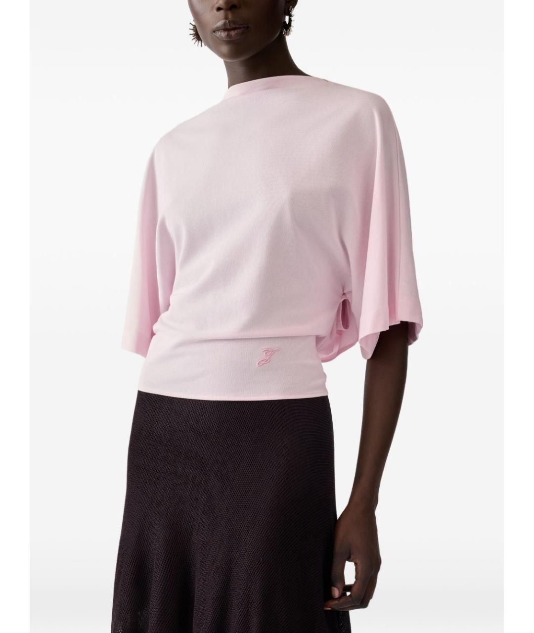 JACQUEMUS Розовая полиэстеровая футболка, фото 3