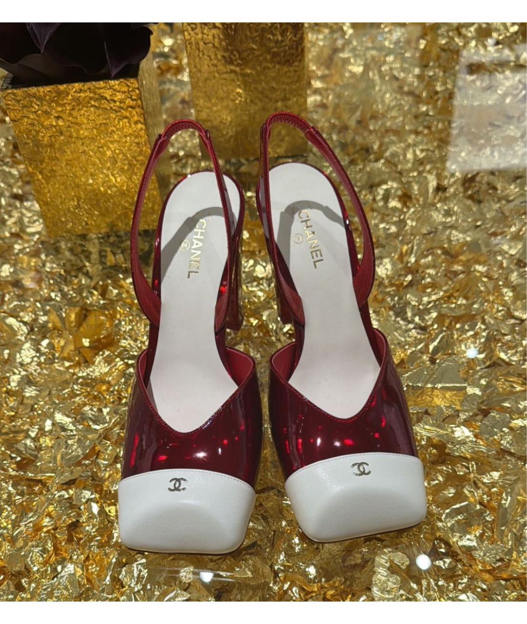 CHANEL Красные туфли из лакированной кожи, фото 4