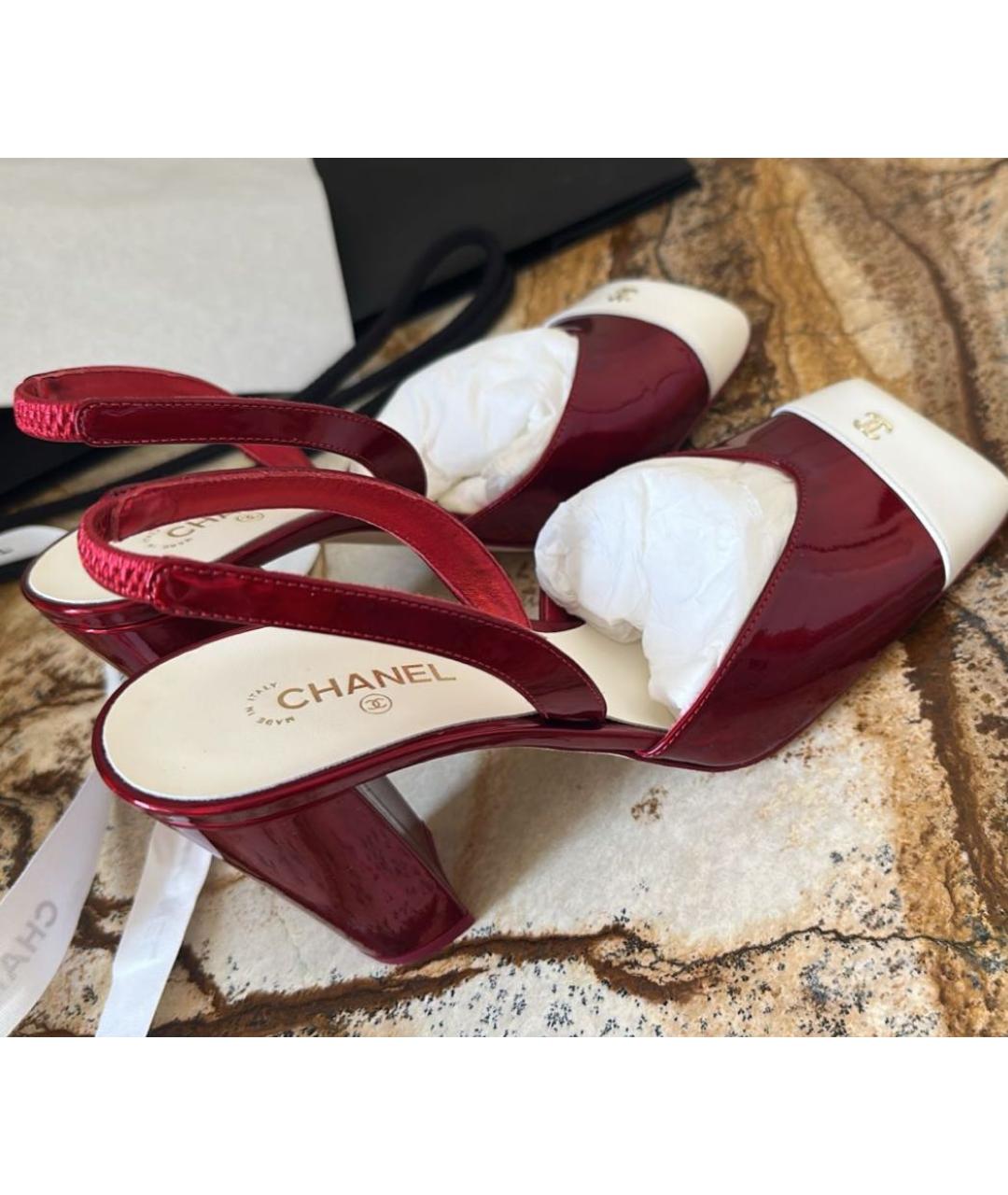 CHANEL Красные туфли из лакированной кожи, фото 3