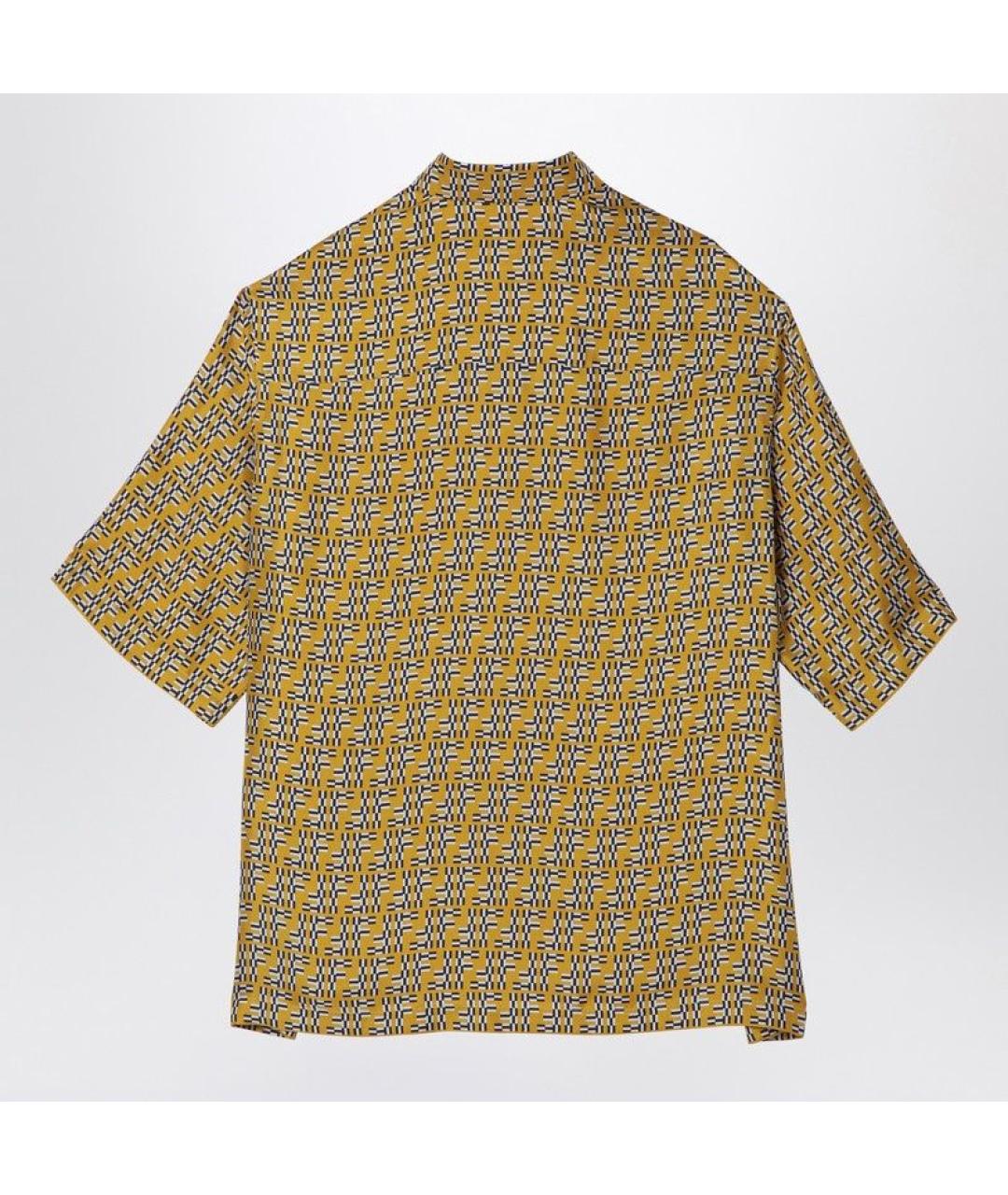 FENDI Горчичная шелковая кэжуал рубашка, фото 2