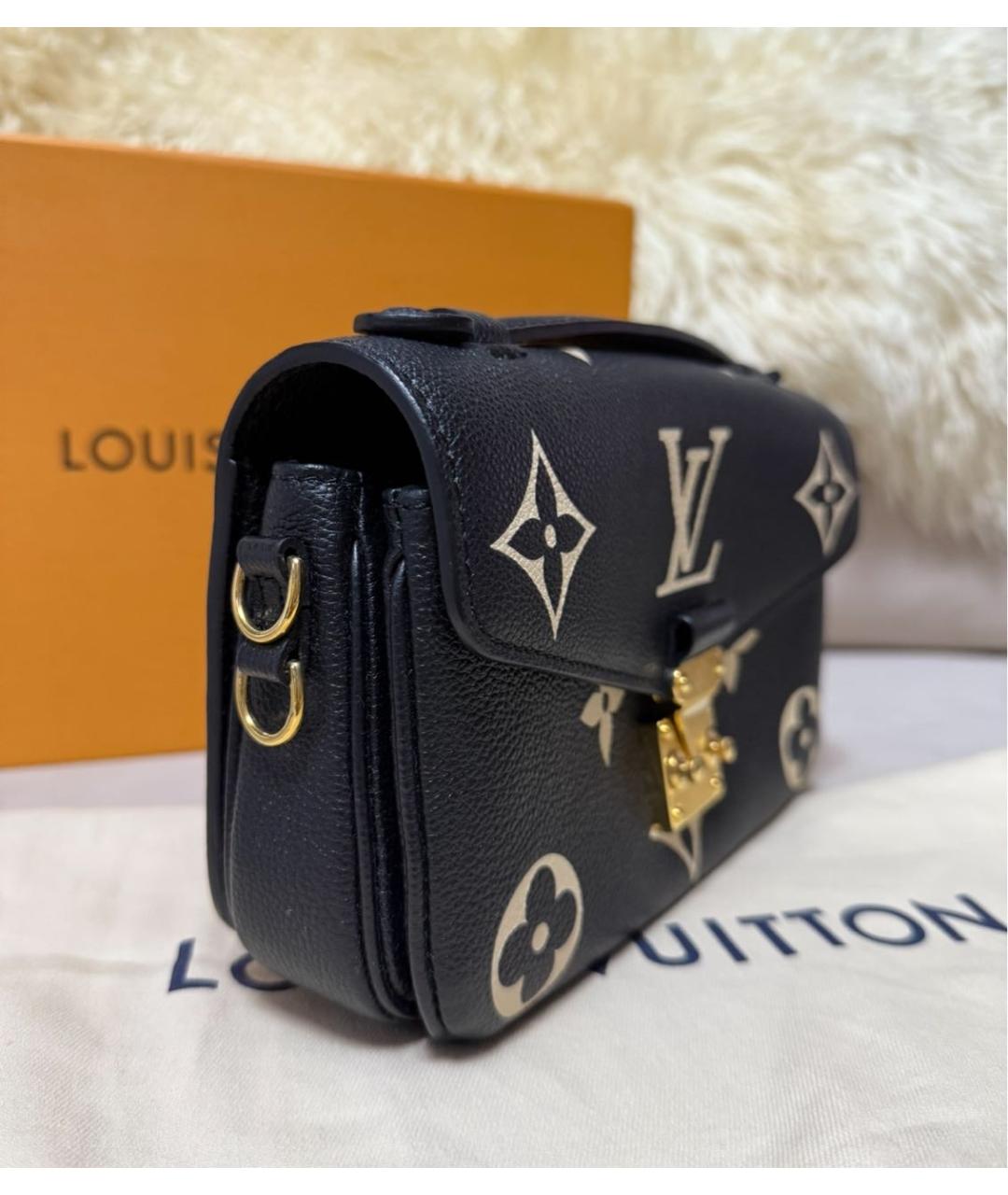 LOUIS VUITTON Черная кожаная сумка через плечо, фото 5