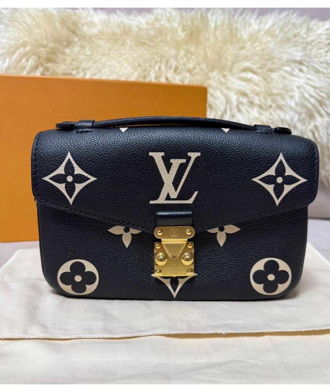 LOUIS VUITTON Черная кожаная сумка через плечо, фото 3