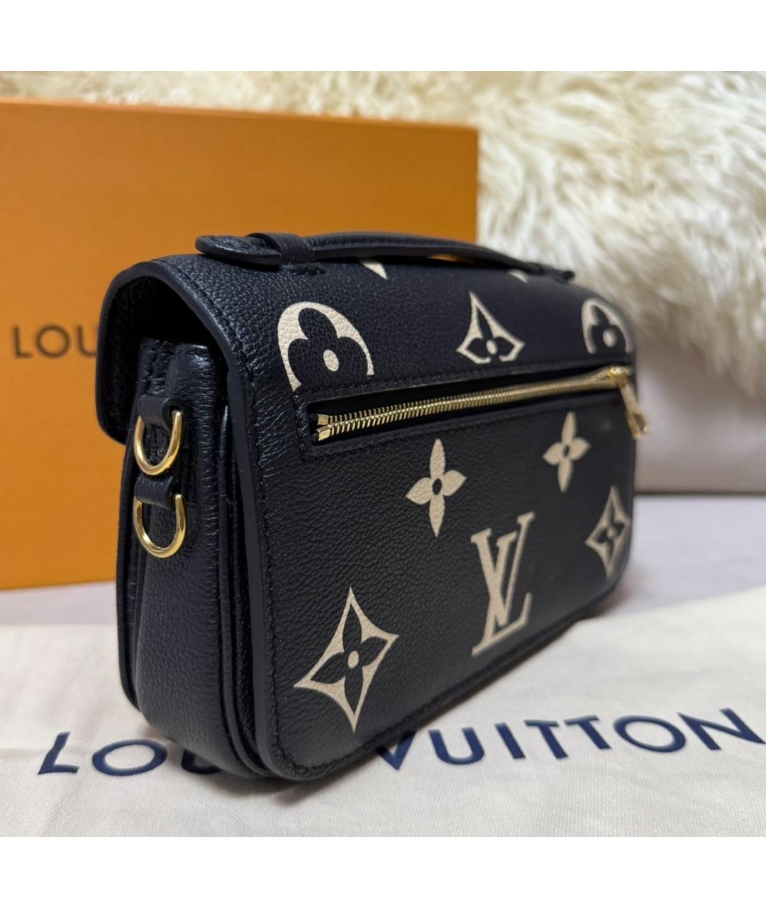 LOUIS VUITTON Черная кожаная сумка через плечо, фото 7
