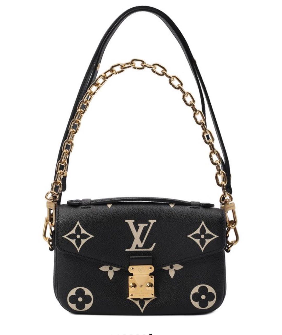 LOUIS VUITTON Черная кожаная сумка через плечо, фото 9