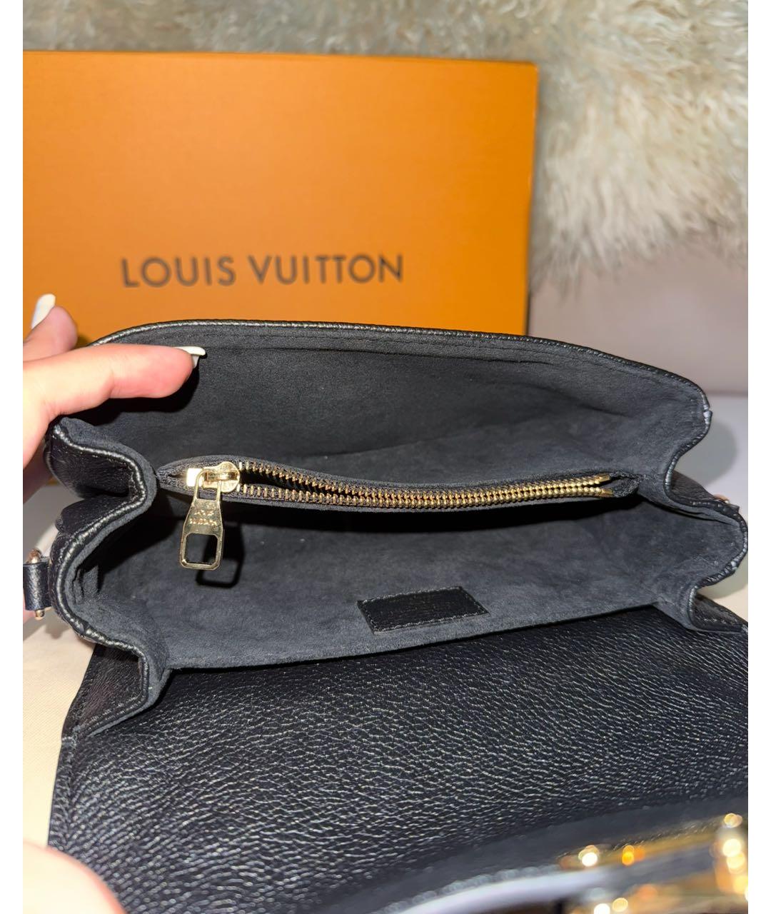 LOUIS VUITTON Черная кожаная сумка через плечо, фото 8