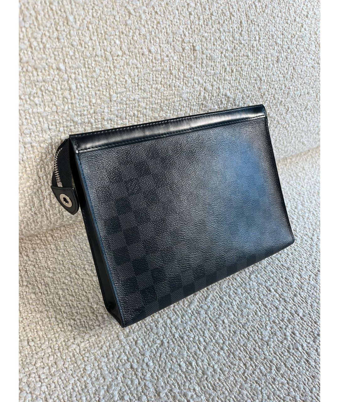 LOUIS VUITTON Черная кожаная папка для документов, фото 2