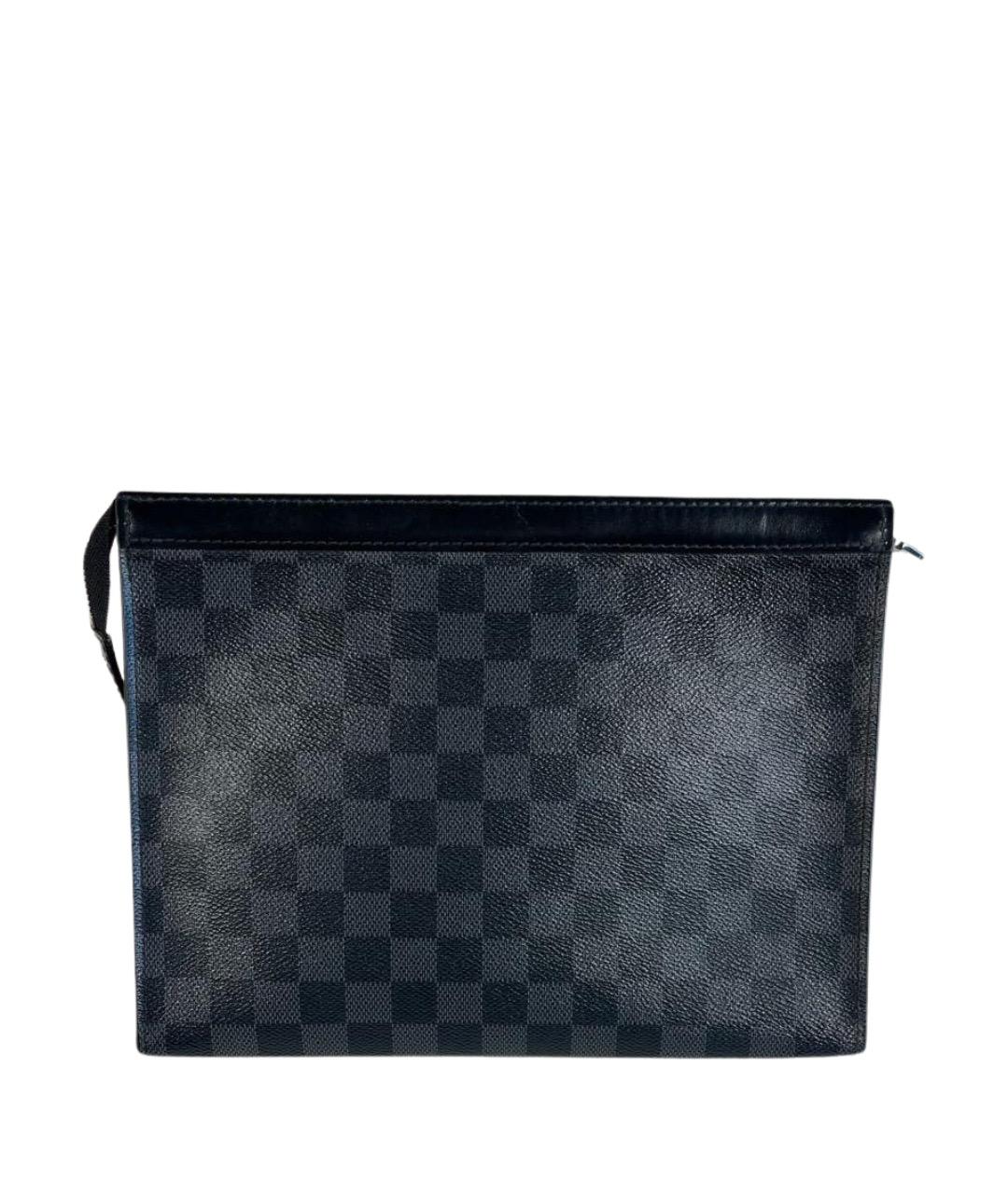 LOUIS VUITTON Черная кожаная папка для документов, фото 1