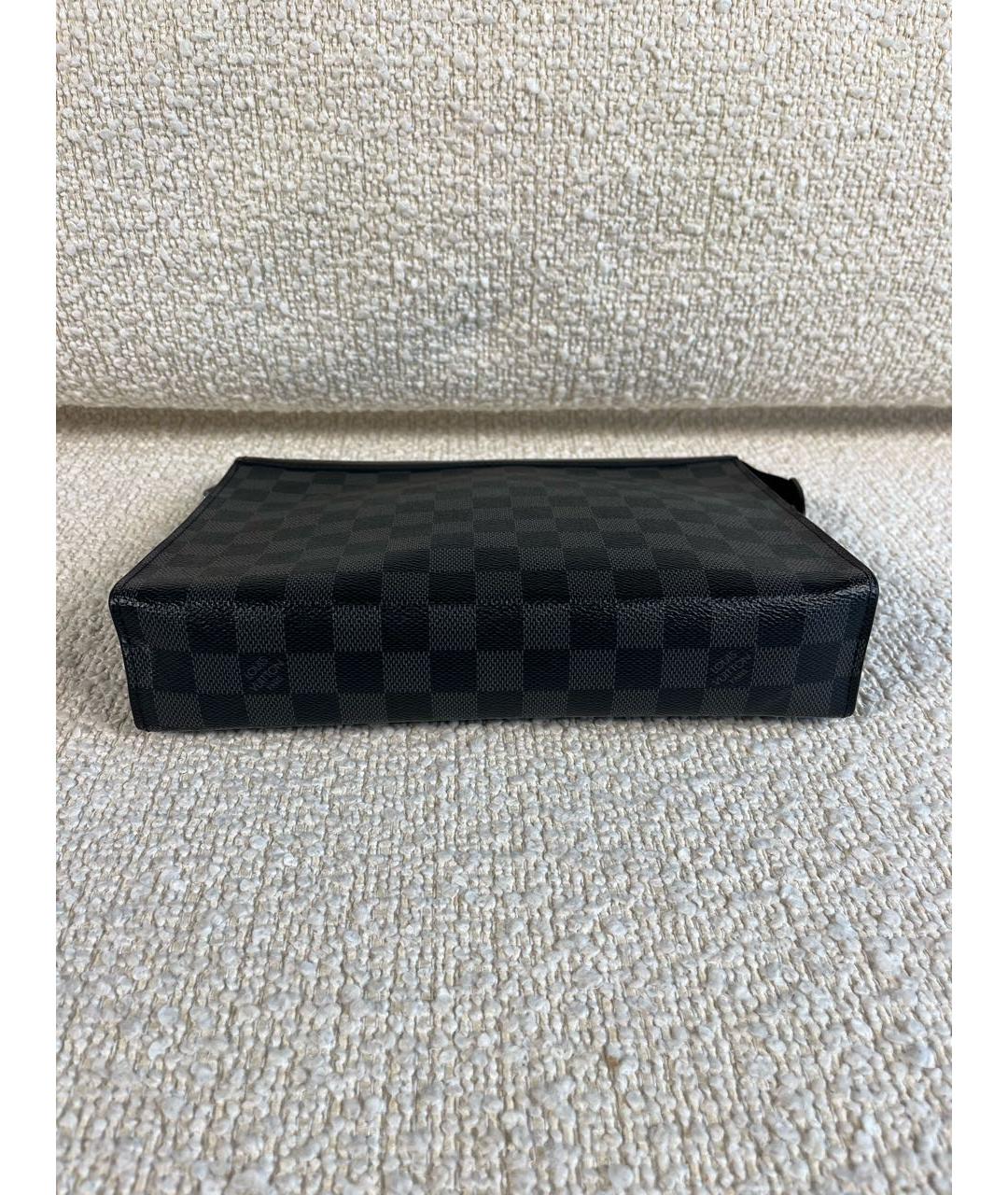 LOUIS VUITTON Черная кожаная папка для документов, фото 5