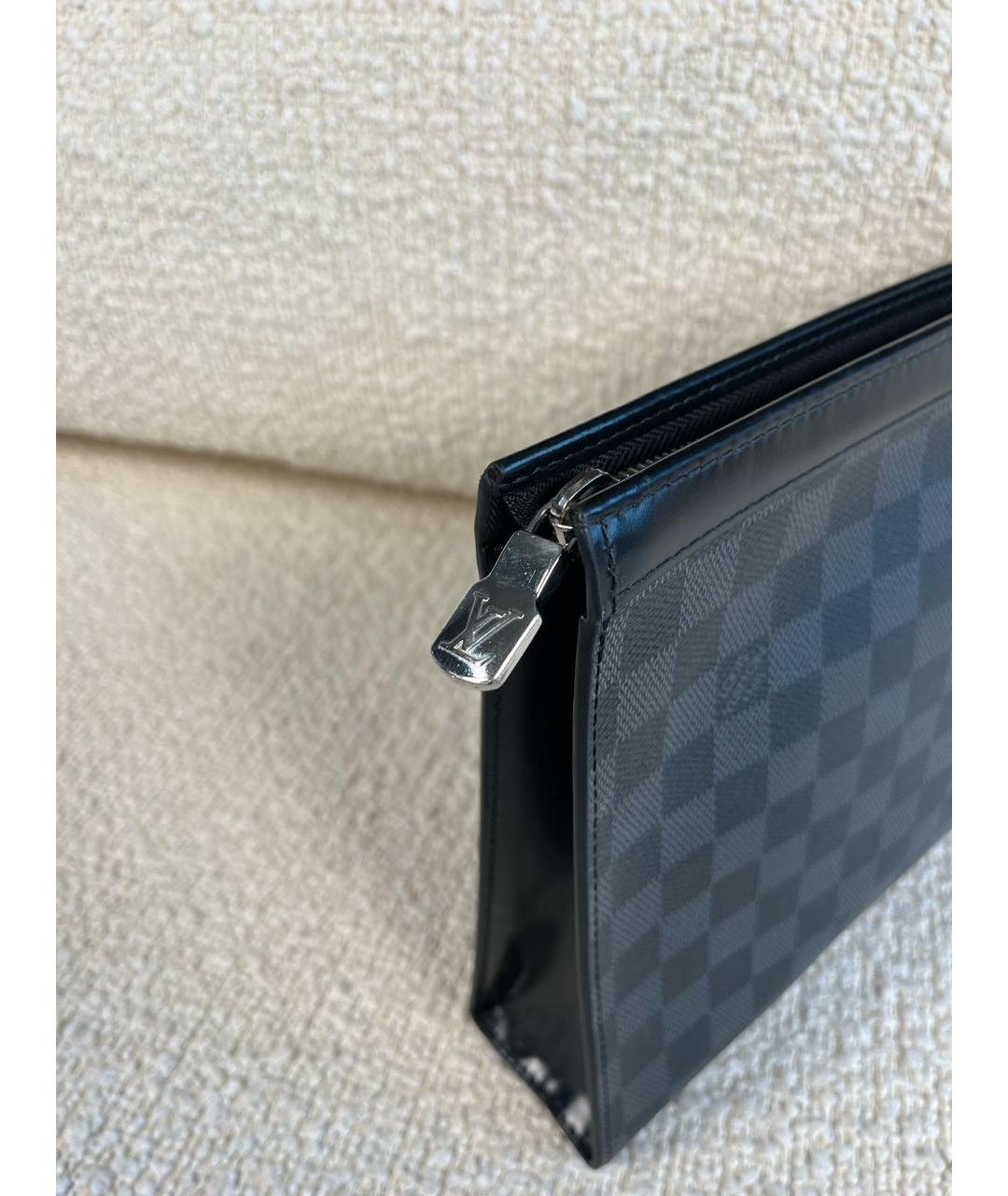 LOUIS VUITTON Черная кожаная папка для документов, фото 7