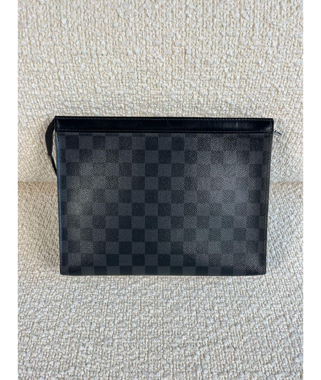 LOUIS VUITTON Черная кожаная папка для документов, фото 9