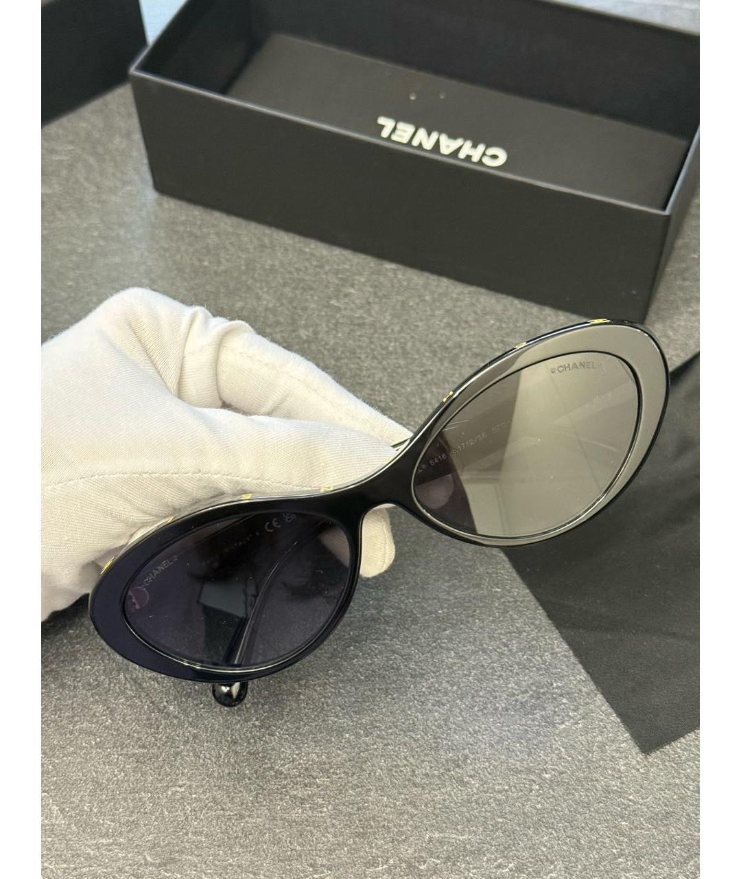 CHANEL Черные пластиковые солнцезащитные очки, фото 7