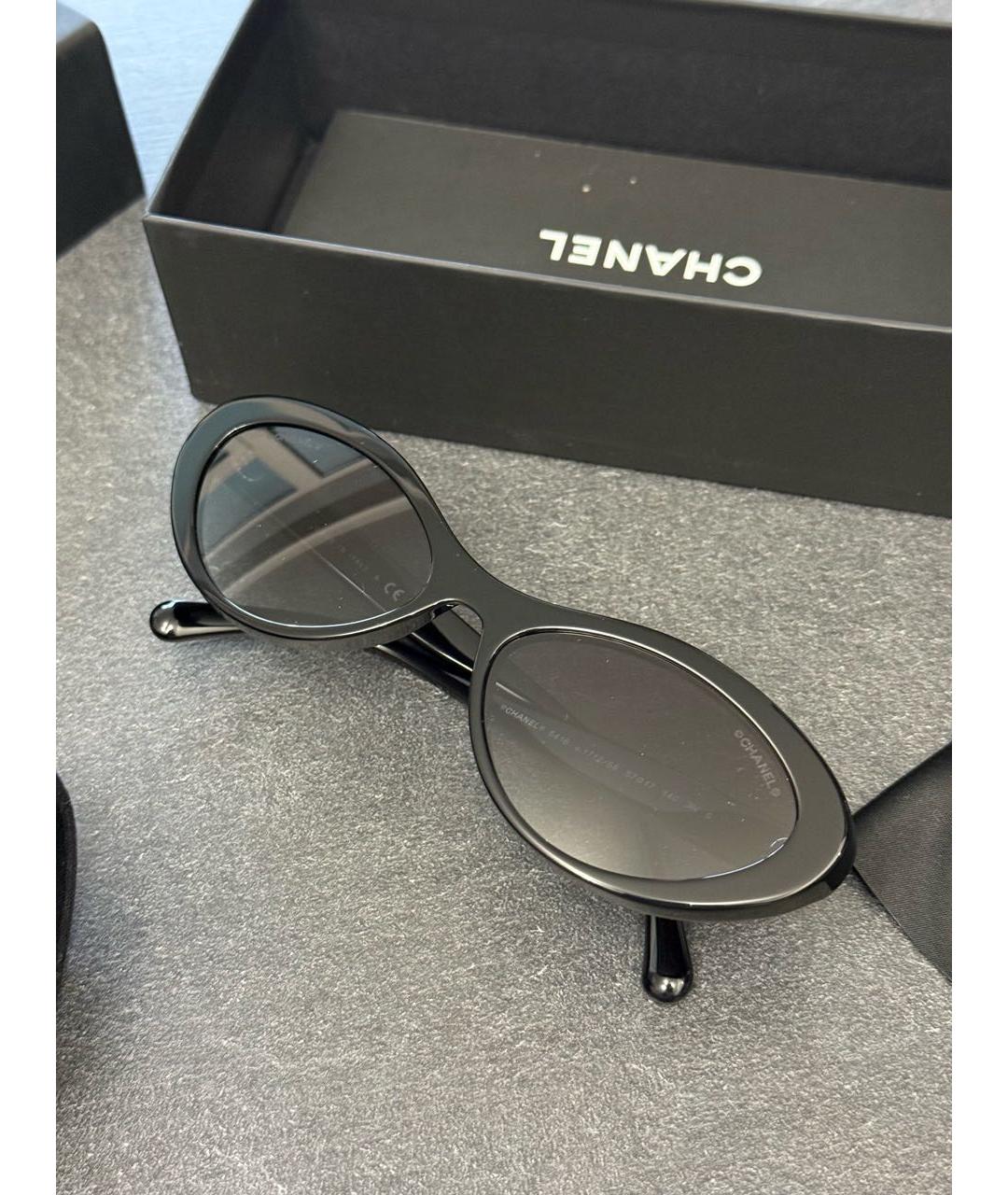 CHANEL Черные пластиковые солнцезащитные очки, фото 5