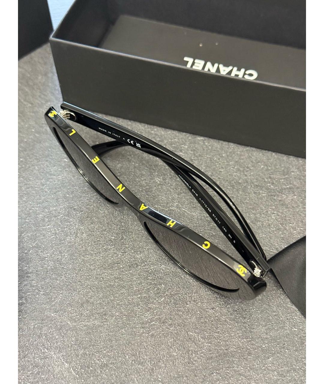 CHANEL Черные пластиковые солнцезащитные очки, фото 8