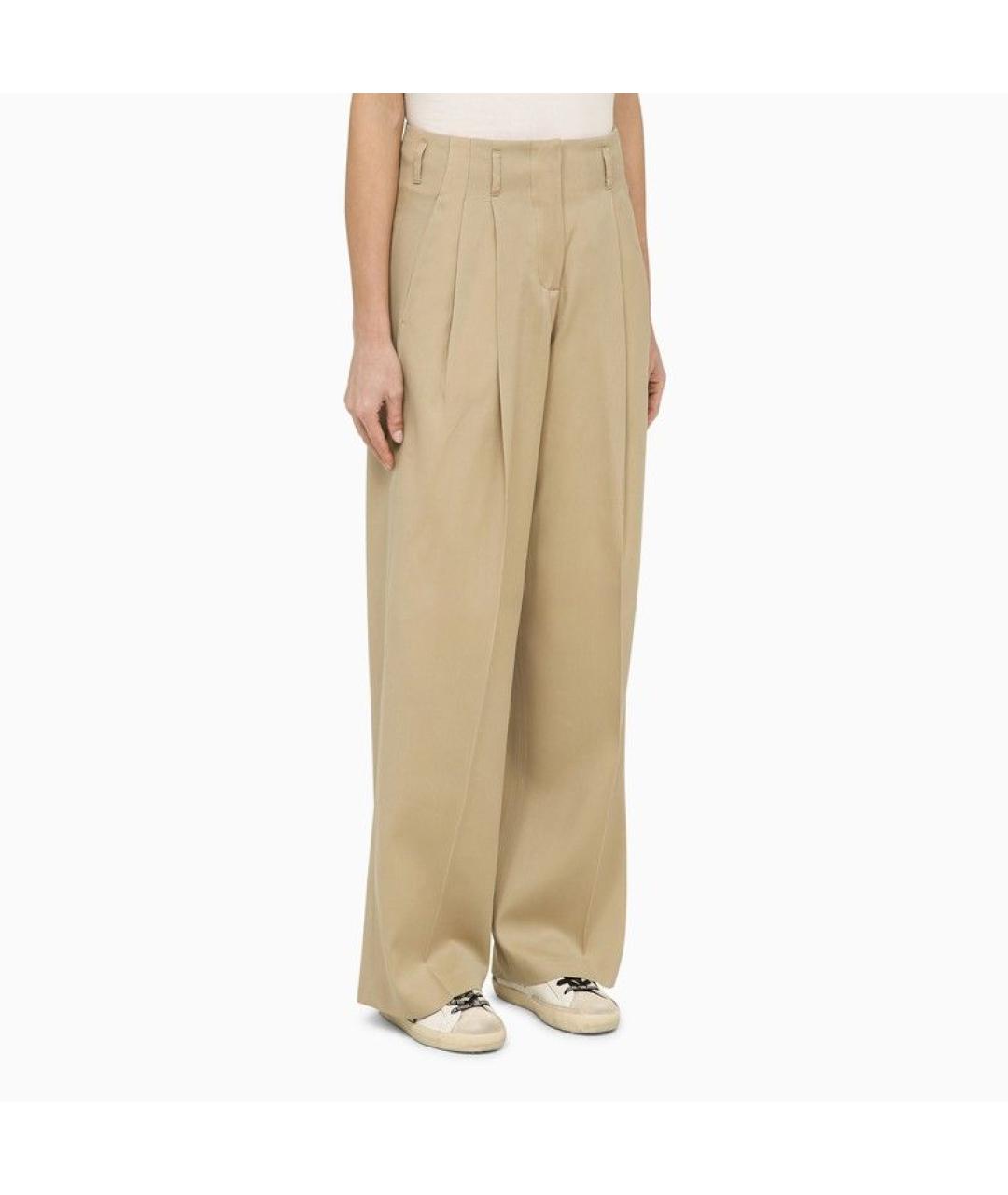 GOLDEN GOOSE DELUXE BRAND Бежевые полиэстеровые прямые брюки, фото 3