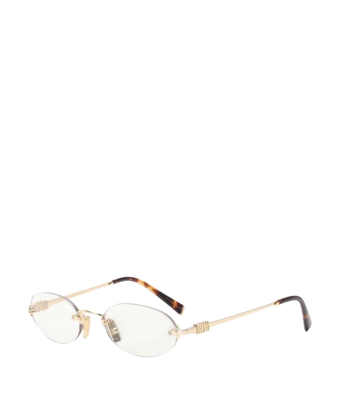 MIU MIU Золотые металлические солнцезащитные очки, фото 1