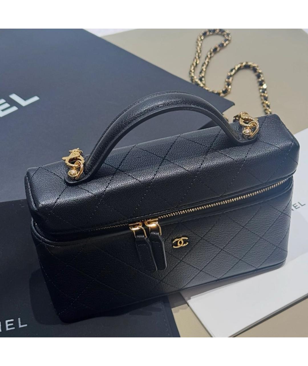 CHANEL Черная кожаная сумка через плечо, фото 7