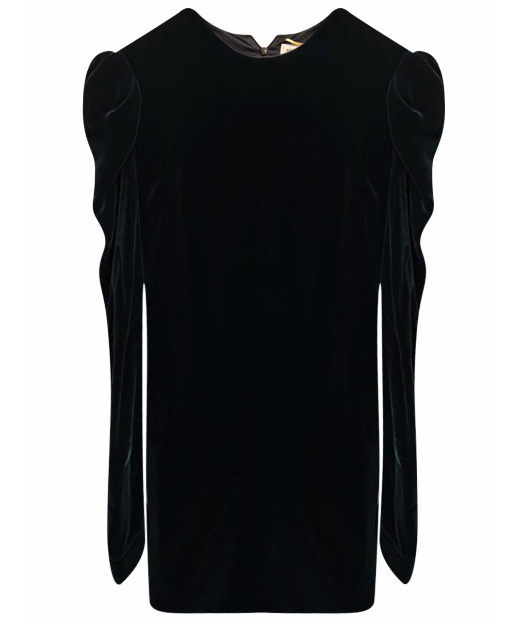 SAINT LAURENT Зеленые бархатное коктейльное платье, фото 1