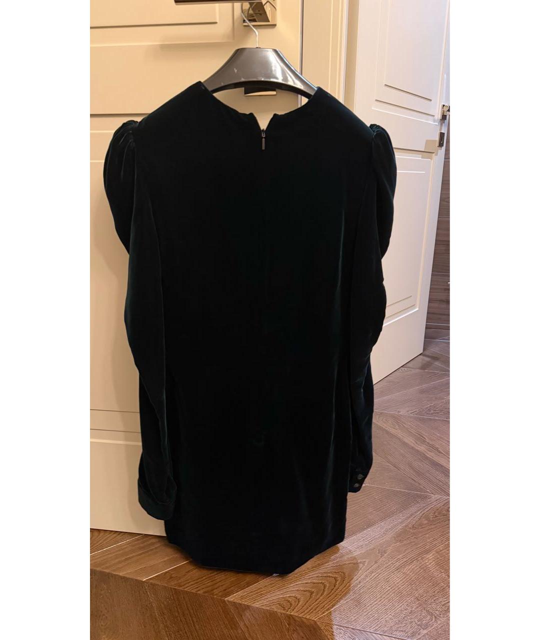 SAINT LAURENT Зеленые бархатное коктейльное платье, фото 2