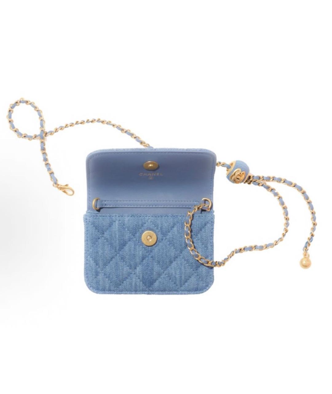 CHANEL Голубая деним сумка через плечо, фото 2