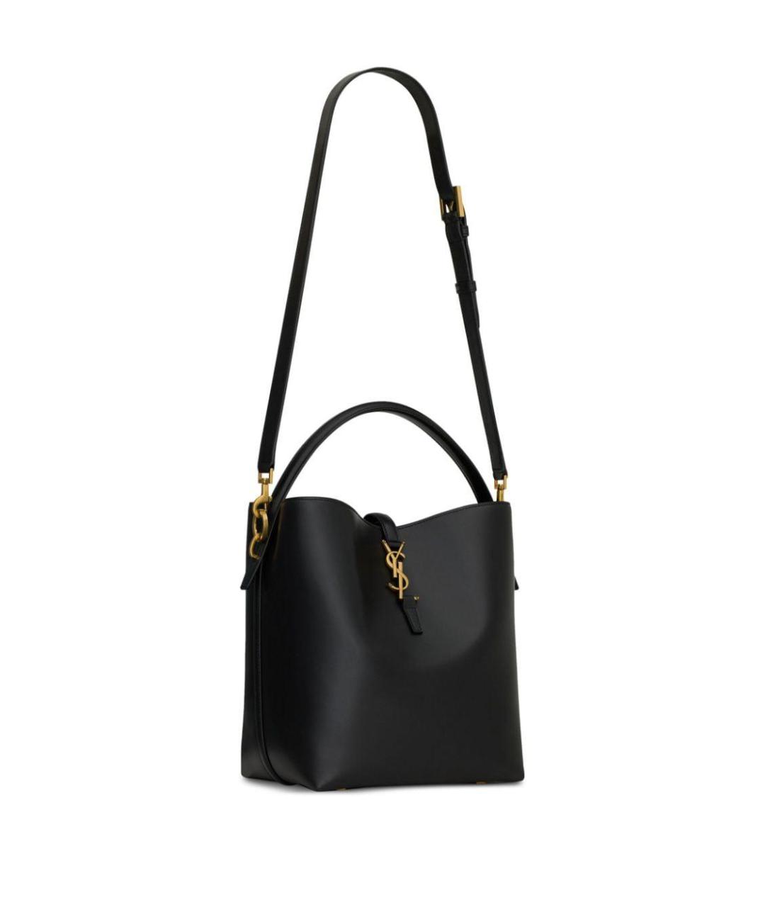 SAINT LAURENT Черная кожаная сумка через плечо, фото 3