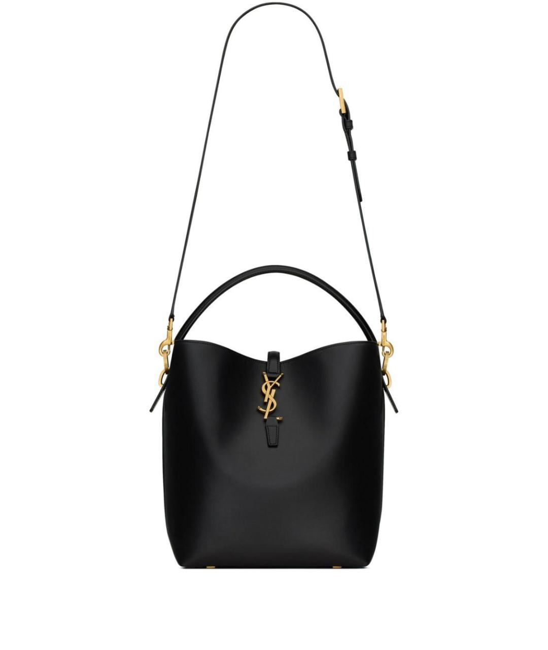 SAINT LAURENT Черная кожаная сумка через плечо, фото 2