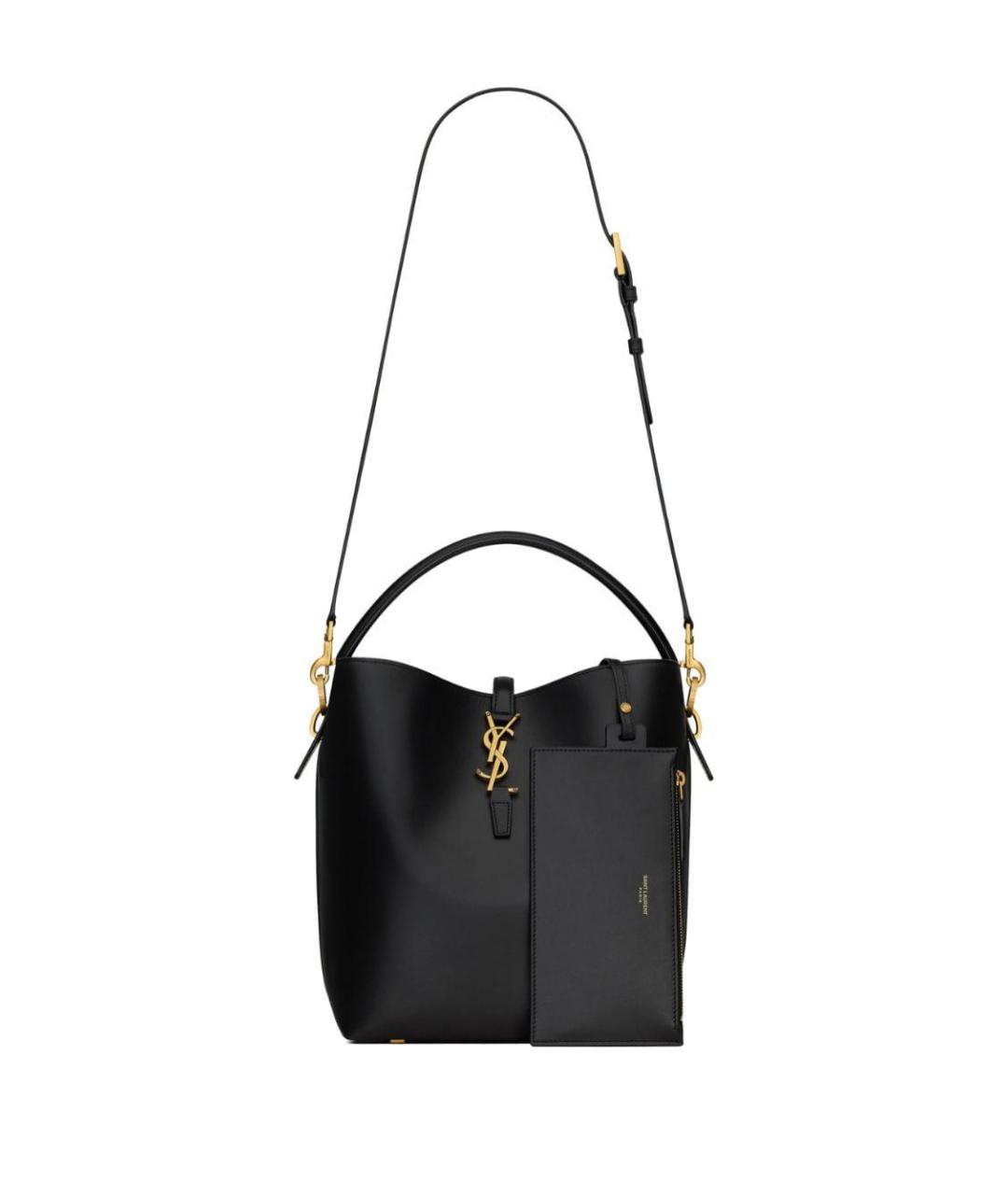 SAINT LAURENT Черная кожаная сумка через плечо, фото 5