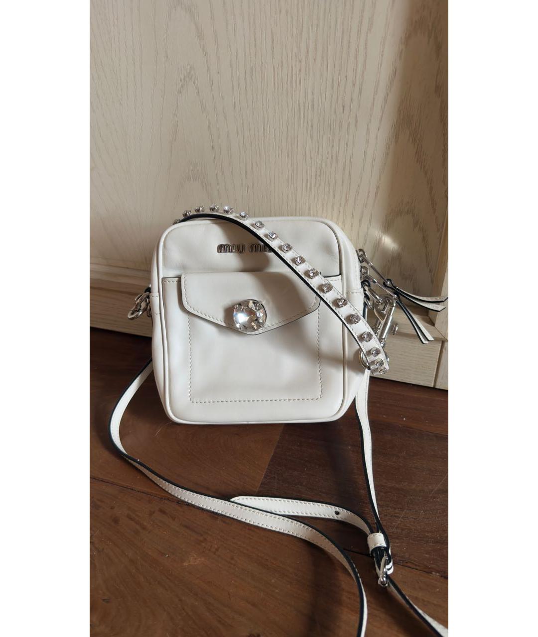 MIU MIU Белая кожаная сумка через плечо, фото 9