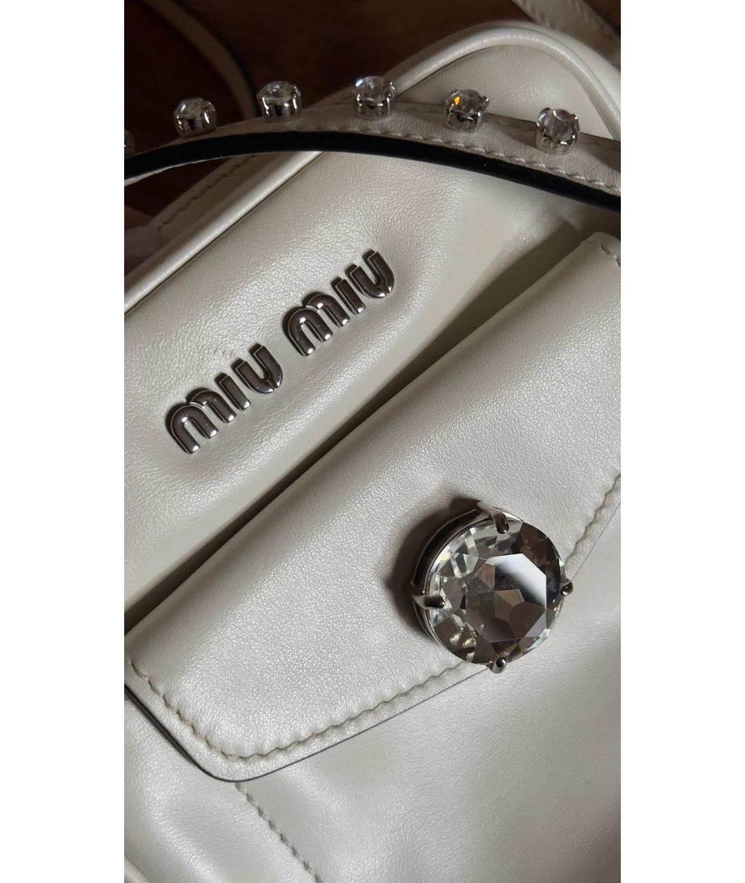 MIU MIU Белая кожаная сумка через плечо, фото 2