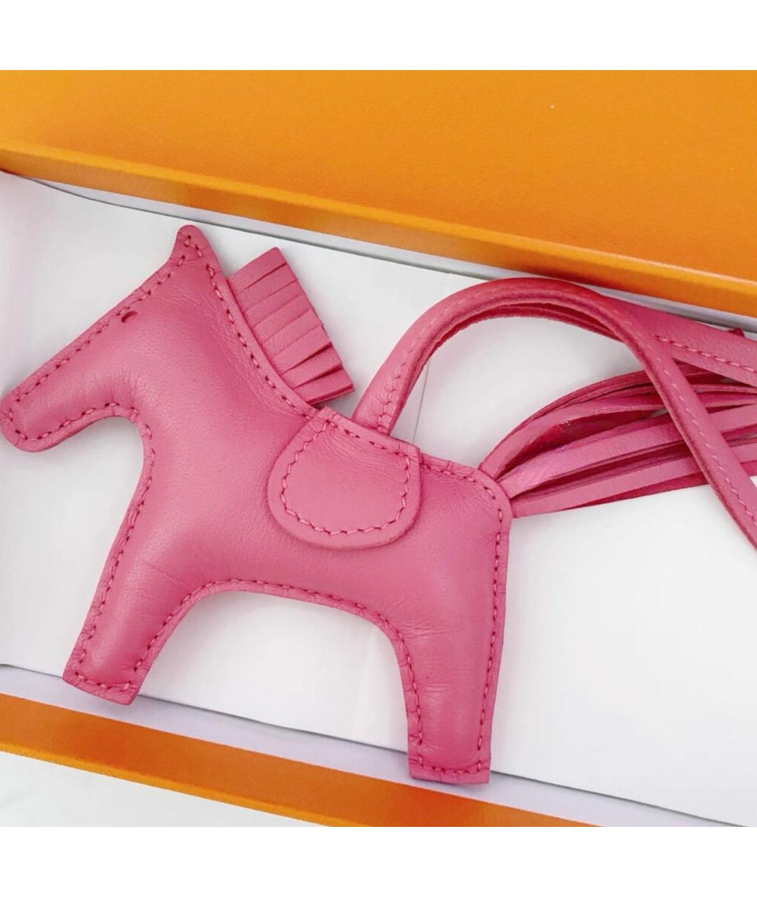 HERMES Розовый брелок, фото 2