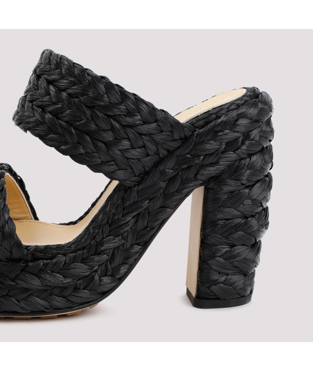 BOTTEGA VENETA Черные текстильные босоножки, фото 4