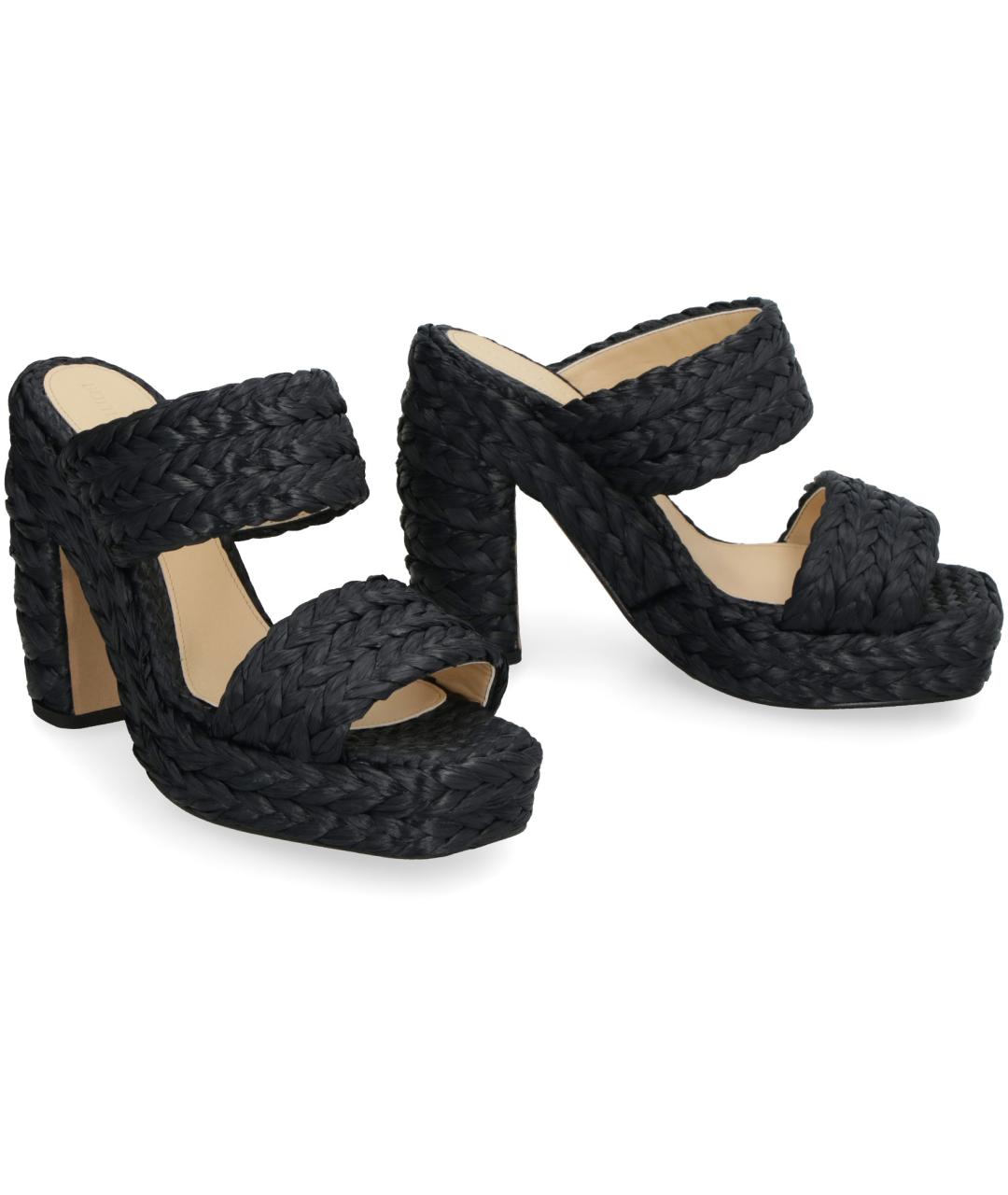 BOTTEGA VENETA Черные текстильные босоножки, фото 2
