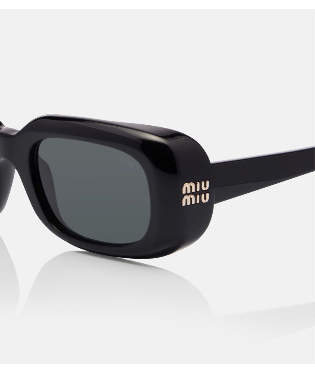 MIU MIU Черные пластиковые солнцезащитные очки, фото 4