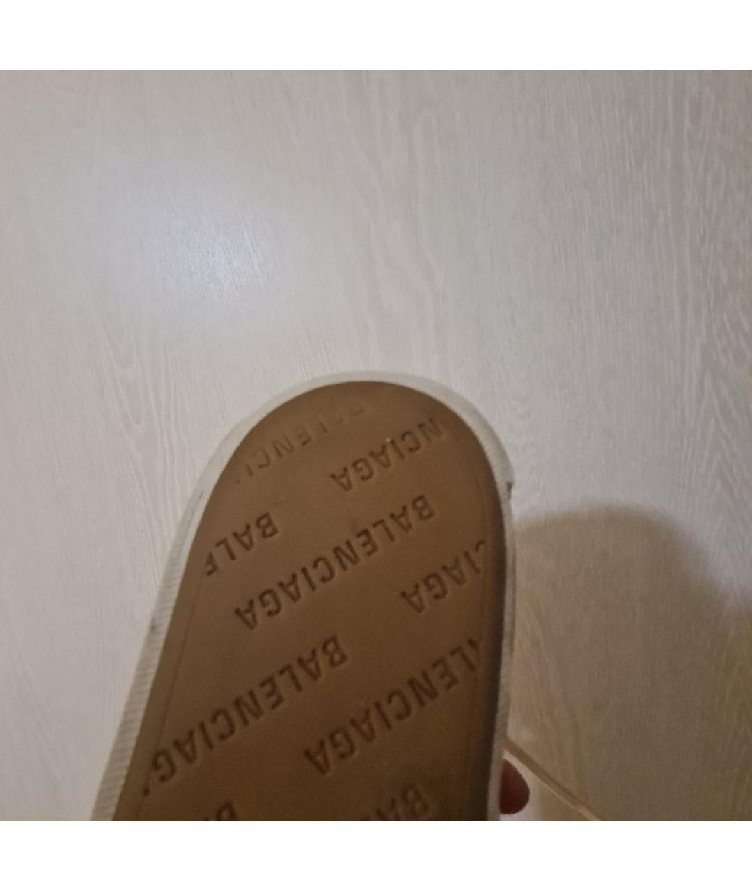 BALENCIAGA Бежевые текстильные высокие кроссовки / кеды, фото 7