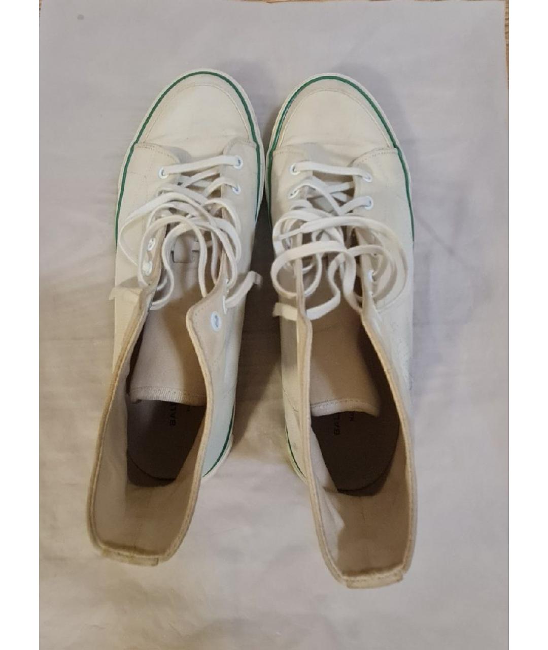 BALENCIAGA Бежевые текстильные высокие кроссовки / кеды, фото 3