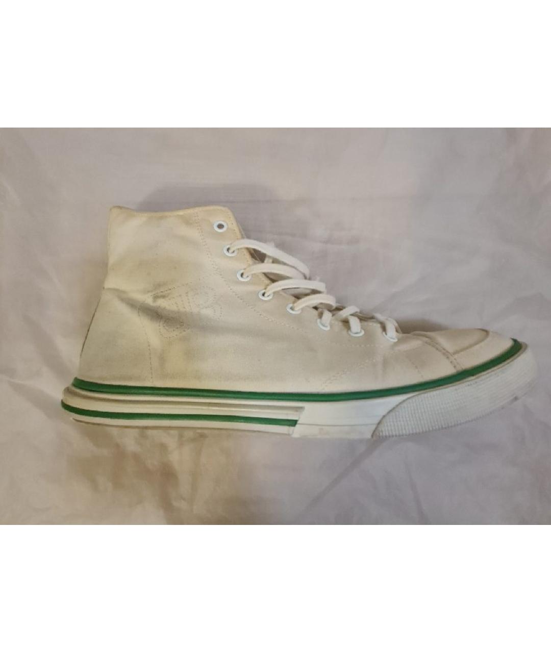 BALENCIAGA Бежевые текстильные высокие кроссовки / кеды, фото 10